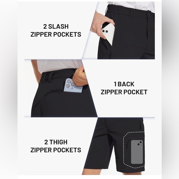 Tacvasen Men's Short M Hiking Cargo Golf Water Resistant Elastic Waist 5 Packet - Picture 7 of 17